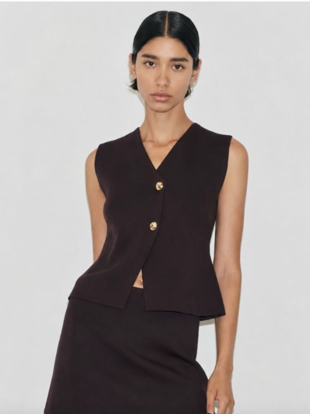 NWT Zara Brown Smooth Knit Vest Top